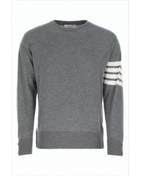 Thom Browne - Merino Wool Knit Sweater With Signature Stripe Detail - Lyst