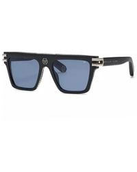 Philipp Plein - Sunglasses Square Full Rim, Havana Frame And Smoke With Gunmetal Mirror Lens Spp108V721X - Lyst