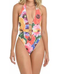 Steffany Milano - Floral Triquini With Belt - Lyst