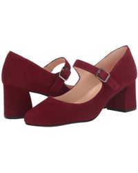 French Sole - Tycoon Mary Jane Pump Wine Leather Block Heel Zogg3743 - Lyst