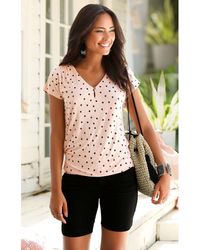 Lascana - 2 Pk Keyhole Print Tops - Lyst