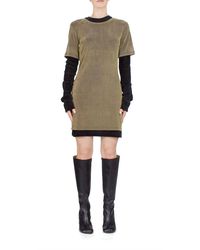 Priscavera - Velvet Mesh Layered T-Shirt Dress - Lyst