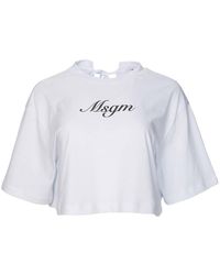 MSGM - Open-Back Cropped T-Shirt - Lyst