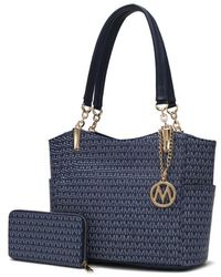 MKF Collection by Mia K - Savannah M Logo Printed Vegan Leather Tote And Wristlet Wallet - 2 Pieces - Lyst