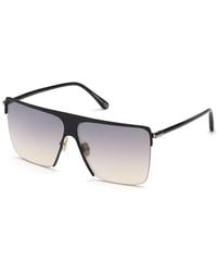 Tom Ford - Sunglasses Square Semi Rim, Frame And Smoke Mirror Lens Ft084001C - Lyst