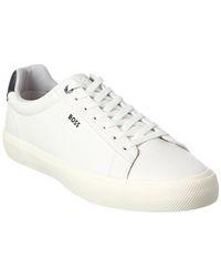BOSS - Boss Aiden Leather Tennis Shoe - Lyst