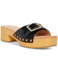 Madden Girl - Anikka Faux Leather Rhinestone Slide Sandals - Lyst