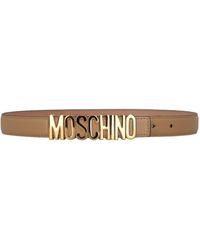 Moschino - Logo Lettering Leather Belt - Lyst