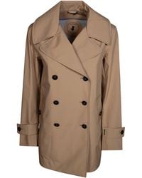 Save The Duck - Double-Breasted Buttoned Coat - Lyst