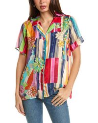 Johnny Was - Summer Stripe Button-up Silk Shirt - Lyst