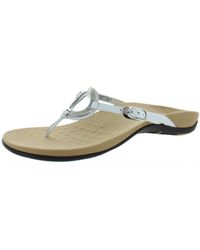 Vionic - Rest Karina Leather Metallic Slide Sandals - Lyst