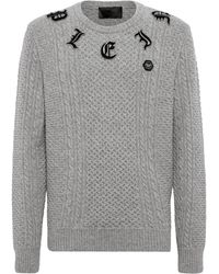 Philipp Plein - Wool & Cashemere Pullover Round Neck Ls - Lyst