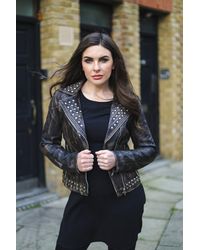 Infinity Leather - Gothic Biker Jacket With Studs-Bilbao - Lyst