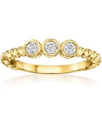 Ross-Simons - Bezel-Set Diamond 3-Stone Beaded Ring - Lyst