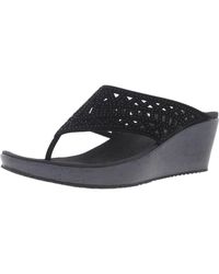 Skechers - Beverlee Slip On Embellished Wedge Sandals - Lyst