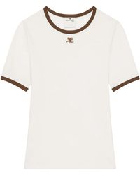 Courreges - T-Shirt With Contrasting Trim - Lyst