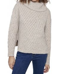 Charlie b - Diagonal Cable Cowl Neck Sweater - Lyst