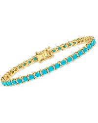 Ross-Simons - Turquoise And . Diamond Tennis Bracelet - Lyst