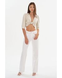 Lamarque - Chana Cropped Faux Leather Top - Lyst