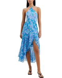 French Connection - Gretha Printed Hi-low Halter Dress - Lyst