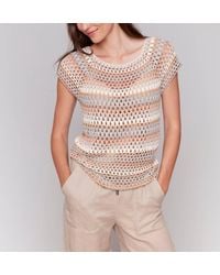 Charlie b - Raglan Cap Sleeve Hand Crochet Top - Lyst