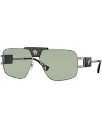 Versace - Aviator Full Rim, With A Gunmetal Frame And Lens - Lyst
