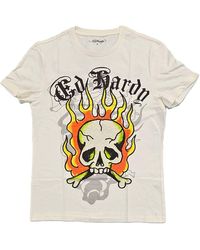 Ed Hardy - Flame Skull Rhinestone Short Sleeve Tee - Lyst