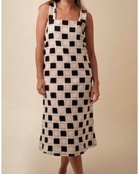 AUREUM - Mia Crochet Checkered Tank Midi Dress - Lyst