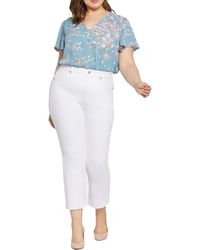 NYDJ - Plus Marilyn Raw Hem Denim Straight Leg Jeans - Lyst