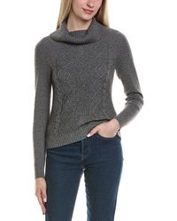 Sofiacashmere - Cable Rib Texture Cowl Neck Wool & Cashmere-Blend Sweater - Lyst