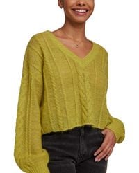 Bella Dahl - V-Neck Cropped Mohair & Wool-Blend Sweater - Lyst