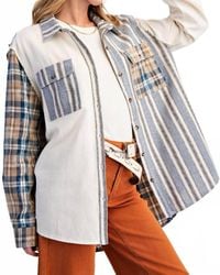 Easel - Mixed Print Patchwork Top - Lyst