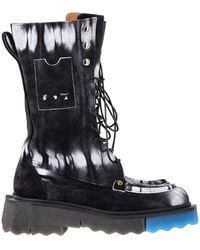 Off-White c/o Virgil Abloh - Tie Dye Sponge Combat Boots - Lyst