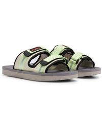 HUGO - Logo Sandals With Twin Touch-closure Straps - Lyst