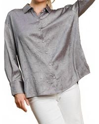 Umgee - Textured Button Down Blouse - Lyst