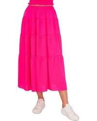 Riley & Rae - Tiered Long Maxi Skirt - Lyst
