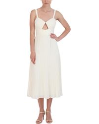 BCBGMAXAZRIA - Pleated Midi Cocktail And Party Dress - Lyst