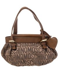 Moschino - Monogram Canvas And Leather Tote - Lyst