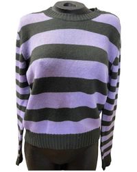 Jumper 1234 - Stripe Button Crew Cashmere Sweater - Lyst