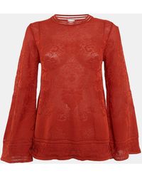 Missoni - Rust Patterned Knit Round Neck Top - Lyst