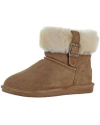 BEARPAW - Abby Suede Sheepskin Lined Ankle Boots - Lyst