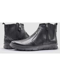 KCR Group - Everyday Thin Wool-Lined Zip-Up Leather Boots - Lyst