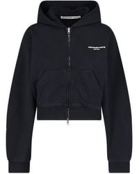 Alexander Wang - Cropped Zip-Up Hoodie - Lyst
