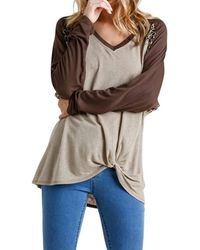 Umgee - Leopard Knot Top - Lyst
