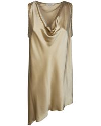 Antonelli - Asymmetrical Cowl Neck Sequin Top - Lyst
