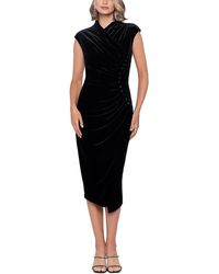 Betsy & Adam - Velvet Long Cocktail And Party Dress - Lyst