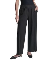 DKNY - Pull-On Mini Logo Linen-Blend Pant - Lyst