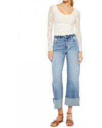 Kancan - High Rise Crop Wide Leg Jeans - Lyst