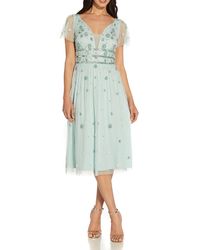 Adrianna Papell - Floral Embellished Cocktail And Party Dress - Lyst