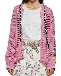 Pol - Crochet Zip-Up Cardigan Hoodie - Lyst